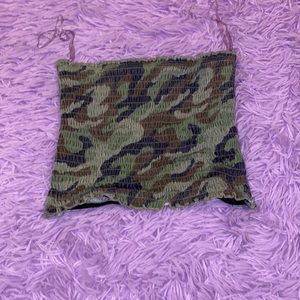 green camo crop top